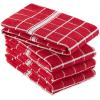 imageDII Basic Terry Collection Windowpane Dishtowel Set 16x26 Red Solid 4 PieceRed Check