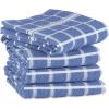 imageDII Basic Terry Collection Windowpane Dishtowel Set 16x26 Red Solid 4 PieceStonewash Blue Check