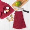 imageDII Basic Terry Collection Windowpane Dishtowel Set 16x26 Red Solid 4 PieceWine Solid