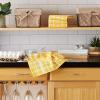 imageDII Basic Terry Collection Windowpane Dishtowel Set 16x26 Red Solid 4 PieceYellow Check