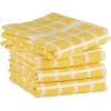 imageDII Basic Terry Collection Windowpane Dishtowel Set 16x26 Red Solid 4 PieceYellow Check