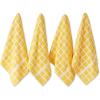 imageDII Basic Terry Collection Windowpane Dishtowel Set 16x26 Red Solid 4 PieceYellow Check