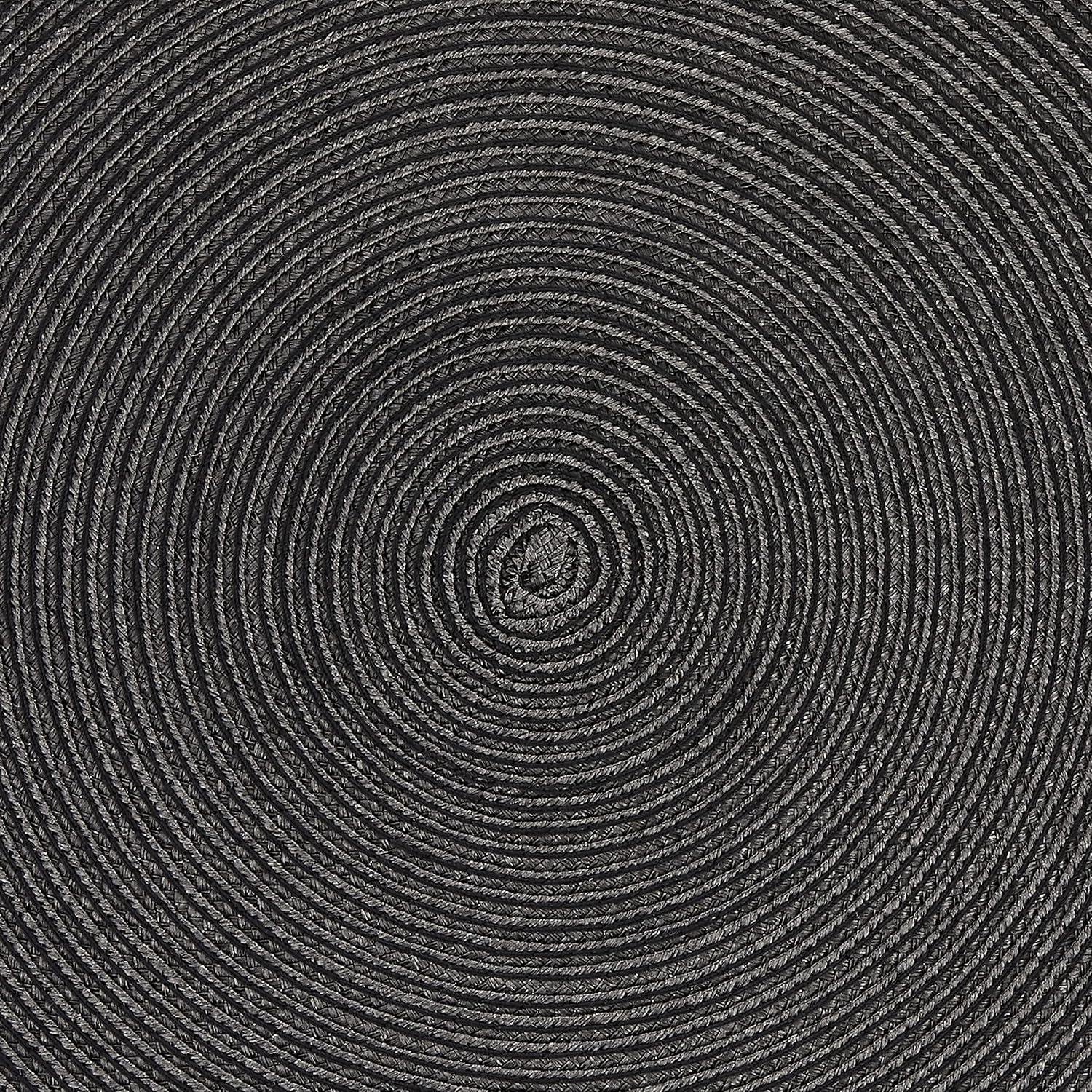 imageDII Classic Woven Tabletop Collection IndoorOutdoor Placemat Set Oval 12x18 Tango Red 6 PieceBlack