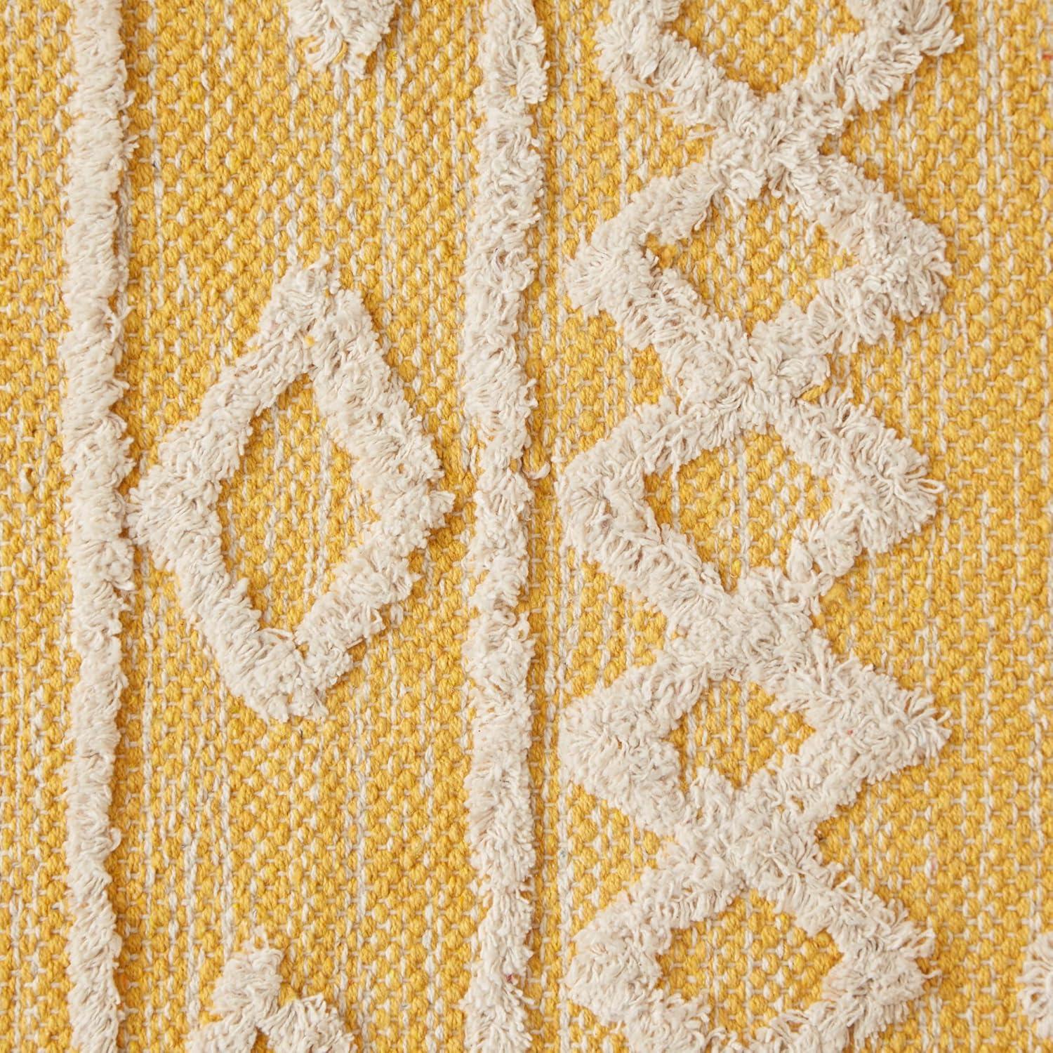 imageDII Textured Woven Rug Collection HandLoomed Shag Printed 2x3 Ft Chenille Stripe French BlueScandinavian Honey Gold