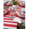 imageDII 4th of July Stars ampamp Stripes Tabletop Collection Napkin Set 20x20 Red White ampamp Blue 6 PieceTable Runner  14x72