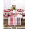 imageDII American Plaid Table Top Collection for Everyday Use Summer CookOuts Barbeques Picnics IndoorOutdoor Entertaining 100 Cotton Machine Washable Tablecloth 52x52Table Runner  14x72
