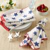 imageDII Americana Multistripe Collection 4th of July Tabletop Napkin Set 20x20 Antique Blue Stars 6 PieceAntique Blue Stars