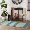 imageDII Chindi Rug Collection Reversible Recycled Yarn HandDyed 2 Ft 3in x 6 Ft DenimJadeite
