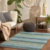 imageDII Chindi Rug Collection Reversible Recycled Yarn HandDyed 2 Ft 3in x 6 Ft DenimJadeite