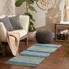 imageDII Chindi Rug Collection Reversible Recycled Yarn HandDyed 2 Ft 3in x 6 Ft DenimJadeite