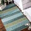 imageDII Chindi Rug Collection Reversible Recycled Yarn HandDyed 2 Ft 3in x 6 Ft DenimJadeite