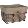 imageDII Farmhouse Chicken Wire Storage Baskets with Liner Medium Vintage Taupe 11x788x7quot 2 Piece