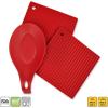 imageDII Kitchen Millennium 4Piece Heat Resistant Seamless Non Stick Dishwasher Safe BPA Free Silicone DII Kitchen Baking Set RedBlack