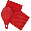 imageDII Kitchen Millennium 4Piece Heat Resistant Seamless Non Stick Dishwasher Safe BPA Free Silicone DII Kitchen Baking Set RedBlack