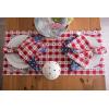 imageDII Patriotic 4th of July Stars and Check Summer Tabletop Collection Napkin Set 20x20 Red White and Blue20 x 20 Set of 6