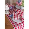 imageDII Patriotic 4th of July Stars and Check Summer Tabletop Collection Napkin Set 20x20 Red White and BlueTable Runner  14x108