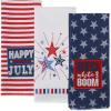 imageDII Patriotic Dish Towel Set 18x28 Decorative Kitchen Towels Red White ampamp Boom 3 CountRed White  Boom