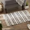 imageDII Textured Woven Rug Collection HandLoomed Shag Printed 2x3 Ft Chenille Stripe French BlueChenille Stripe Black