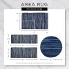 imageDII Textured Woven Rug Collection HandLoomed Shag Printed 2x3 Ft Chenille Stripe French BlueChenille Stripe French Blue