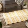 imageDII Textured Woven Rug Collection HandLoomed Shag Printed 2x3 Ft Chenille Stripe French BlueChenille Stripe Honey Gold