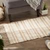imageDII Textured Woven Rug Collection HandLoomed Shag Printed 2x3 Ft Chenille Stripe French BlueChenille Stripe Stone