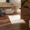 imageDII Textured Woven Rug Collection HandLoomed Shag Printed 2x3 Ft Chenille Stripe French BlueChenille Stripe Stone
