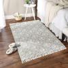 imageDII Textured Woven Rug Collection HandLoomed Shag Printed 2x3 Ft Chenille Stripe French BlueDiamond Gray