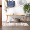 imageDII Textured Woven Rug Collection HandLoomed Shag Printed 2x3 Ft Chenille Stripe French BlueGeometric Stripe CinnamonOffwhite