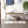 imageDII Textured Woven Rug Collection HandLoomed Shag Printed 2x3 Ft Chenille Stripe French BlueGeometric Stripe CinnamonOffwhite