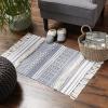imageDII Textured Woven Rug Collection HandLoomed Shag Printed 2x3 Ft Chenille Stripe French BlueGeometric Stripe French BlueOffwhite