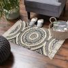 imageDII Textured Woven Rug Collection HandLoomed Shag Printed 2x3 Ft Chenille Stripe French BlueMedallion BlackNatural