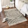 imageDII Textured Woven Rug Collection HandLoomed Shag Printed 2x3 Ft Chenille Stripe French BlueMedallion BlackNatural