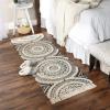 imageDII Textured Woven Rug Collection HandLoomed Shag Printed 2x3 Ft Chenille Stripe French BlueMedallion BlackNatural