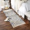 imageDII Textured Woven Rug Collection HandLoomed Shag Printed 2x3 Ft Chenille Stripe French BlueMedallion French BlueNatural