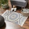 imageDII Textured Woven Rug Collection HandLoomed Shag Printed 2x3 Ft Chenille Stripe French BlueMedallion French BlueNatural