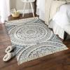imageDII Textured Woven Rug Collection HandLoomed Shag Printed 2x3 Ft Chenille Stripe French BlueMedallion French BlueNatural
