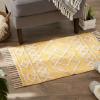 imageDII Textured Woven Rug Collection HandLoomed Shag Printed 2x3 Ft Chenille Stripe French BlueScandinavian Honey Gold