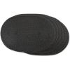imageDII Classic Woven Tabletop Collection IndoorOutdoor Placemat Set Oval 12x18 Tango Red 6 PieceBlack