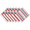 imageDII Patriotic Stripes 4th of July Tabletop Collection Napkin Set 20x20 Red White and Blue Band 6 Piece