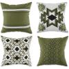 imageDII Throw Pillow Cover Collection Decorative Square 18x18 Clay Aztec Prints 4 PieceOlive Green Aztec Prints