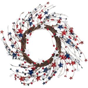 imageDII 4th of July Home Dcor Independence Wreath 20quot Diameter Patriotic Stars
