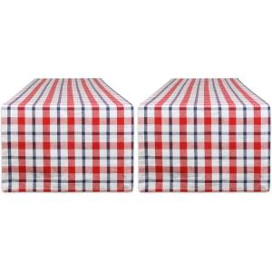 imageDII American Plaid Table Top Collection for Everyday Use Summer CookOuts Barbeques Picnics IndoorOutdoor Entertaining 100 Cotton Machine Washable Tablecloth 52x52Table Runner  14x72 Pack of 2