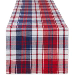 imageDII Americana Plaid Table Top Collection Tablecloth 60x84 Red White ampamp BlueRed  White   Blue