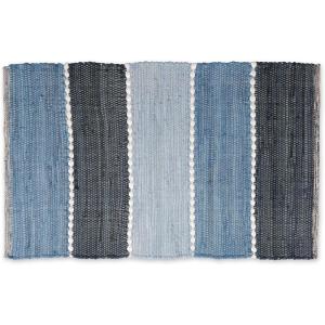 imageDII Chindi Rug Collection Reversible Recycled Yarn HandDyed 2 Ft 3in x 6 Ft DenimDenim
