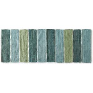 imageDII Chindi Rug Collection Reversible Recycled Yarn HandDyed 2 Ft 3in x 6 Ft DenimJadeite