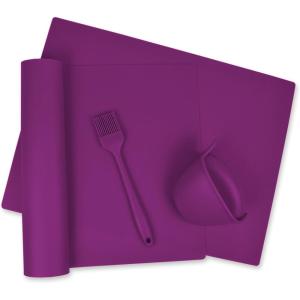 imageDII Kitchen Millennium 4Piece Heat Resistant Seamless Non Stick Dishwasher Safe BPA Free Silicone DII Kitchen Baking Set RedBlack
