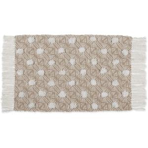 imageDII Textured Woven Rug Collection HandLoomed Shag Printed 2x3 Ft Chenille Stripe French BlueDiamond Stone