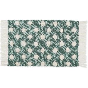 imageDII Textured Woven Rug Collection HandLoomed Shag Printed 2x3 Ft Chenille Stripe French BlueDiamond Teal