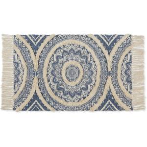 imageDII Textured Woven Rug Collection HandLoomed Shag Printed 2x3 Ft Chenille Stripe French BlueMedallion French BlueNatural