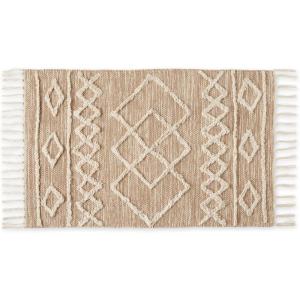 imageDII Textured Woven Rug Collection HandLoomed Shag Printed 2x3 Ft Chenille Stripe French BlueScandinavian Stone